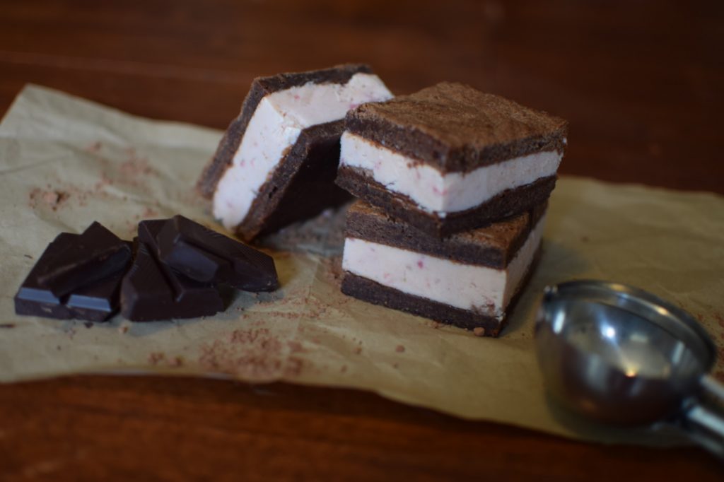 choc brownie ice cream sandwich