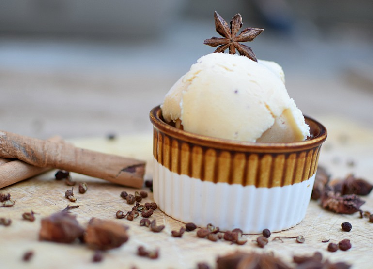 Sichuan ice cream in a bowl