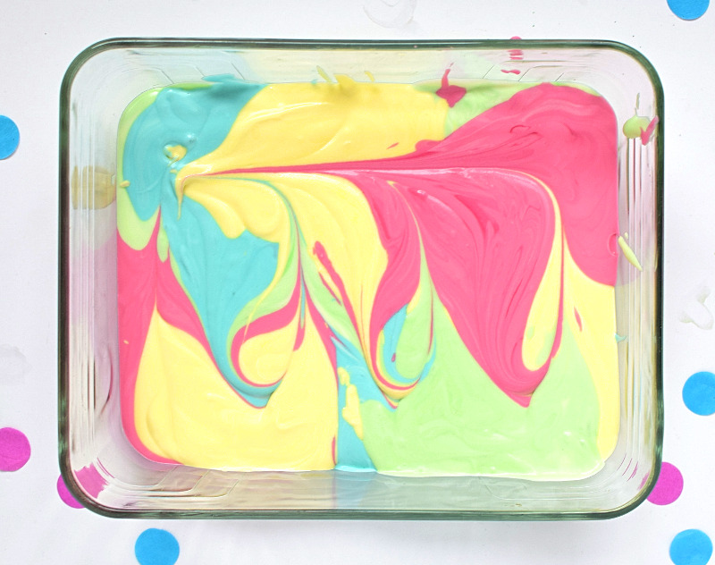 Ice cream with a colourful design 